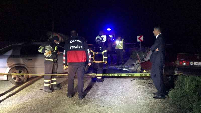 Bilecik'te gölet yolunda çarpışan iki otomobilden birinin sürücüsü öldü