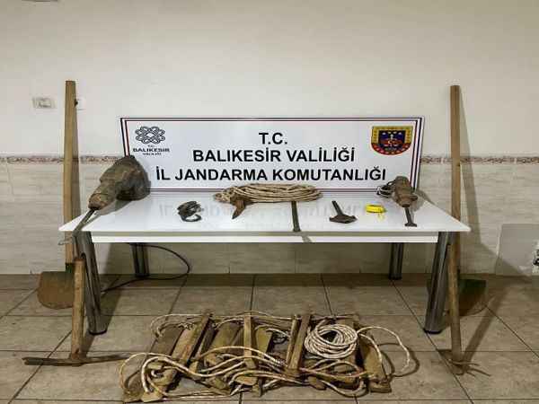 Bandırma'da kaçak kazı yapan şüpheli yakalandı
