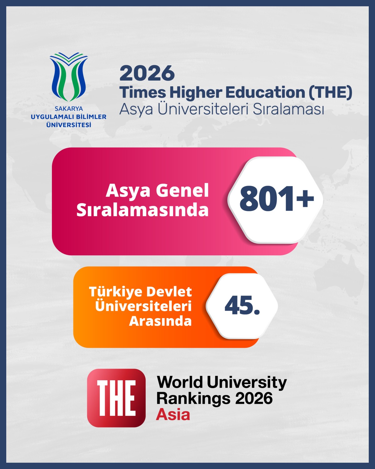  SUBÜ Asya’nın rekabetçi üniversite ekosistemine girdi