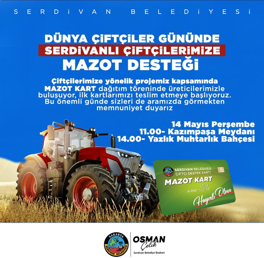 Başkan Çelik’ten Çiftçilere Anlamlı Mesaj ve Mazot Desteği