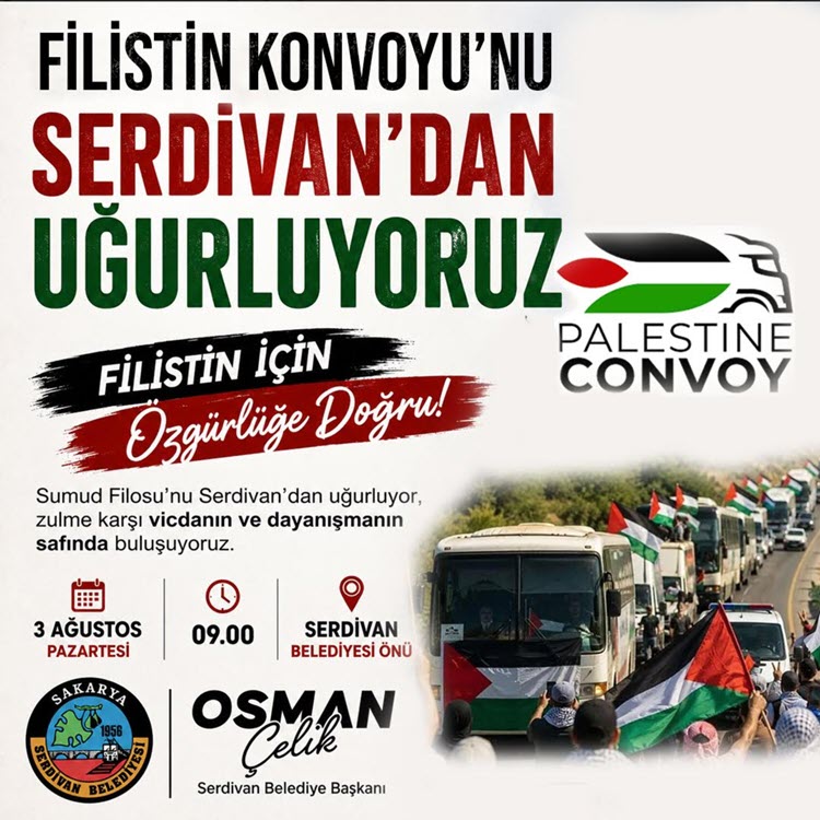 Filistin Konvoyu uğurlanıyor