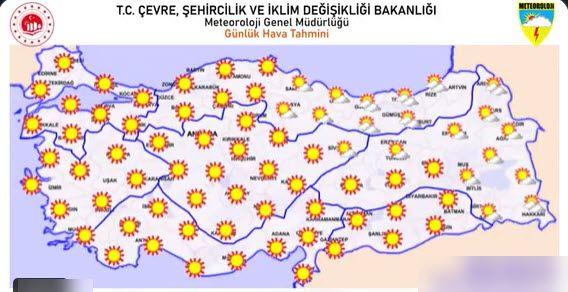 Meteorolojik görünümde bol güneşli birgün 7 Temmuz 2025