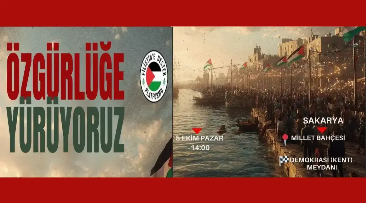 Filistin'e Destek Yürüyüşü Pazar günü yapılacak