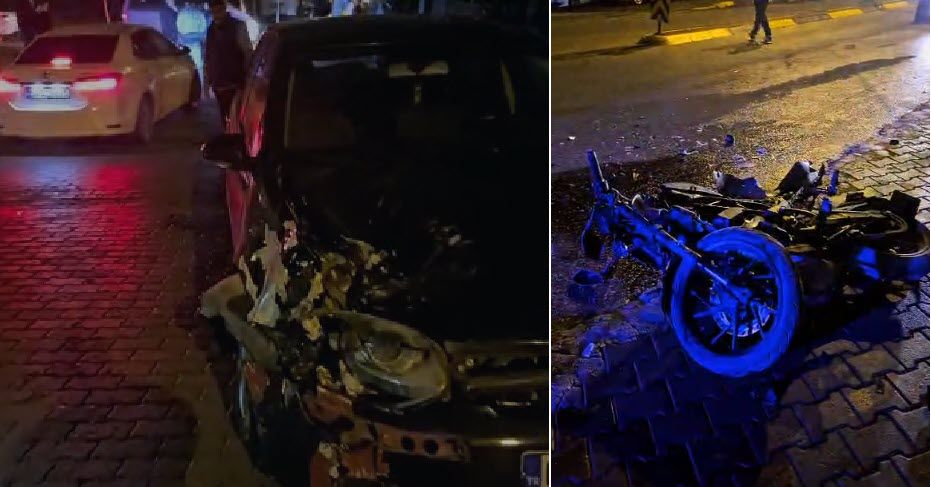 Bayraktepe mahallesi Şehit Ahmet Ersoy caddesi'nde kaza.