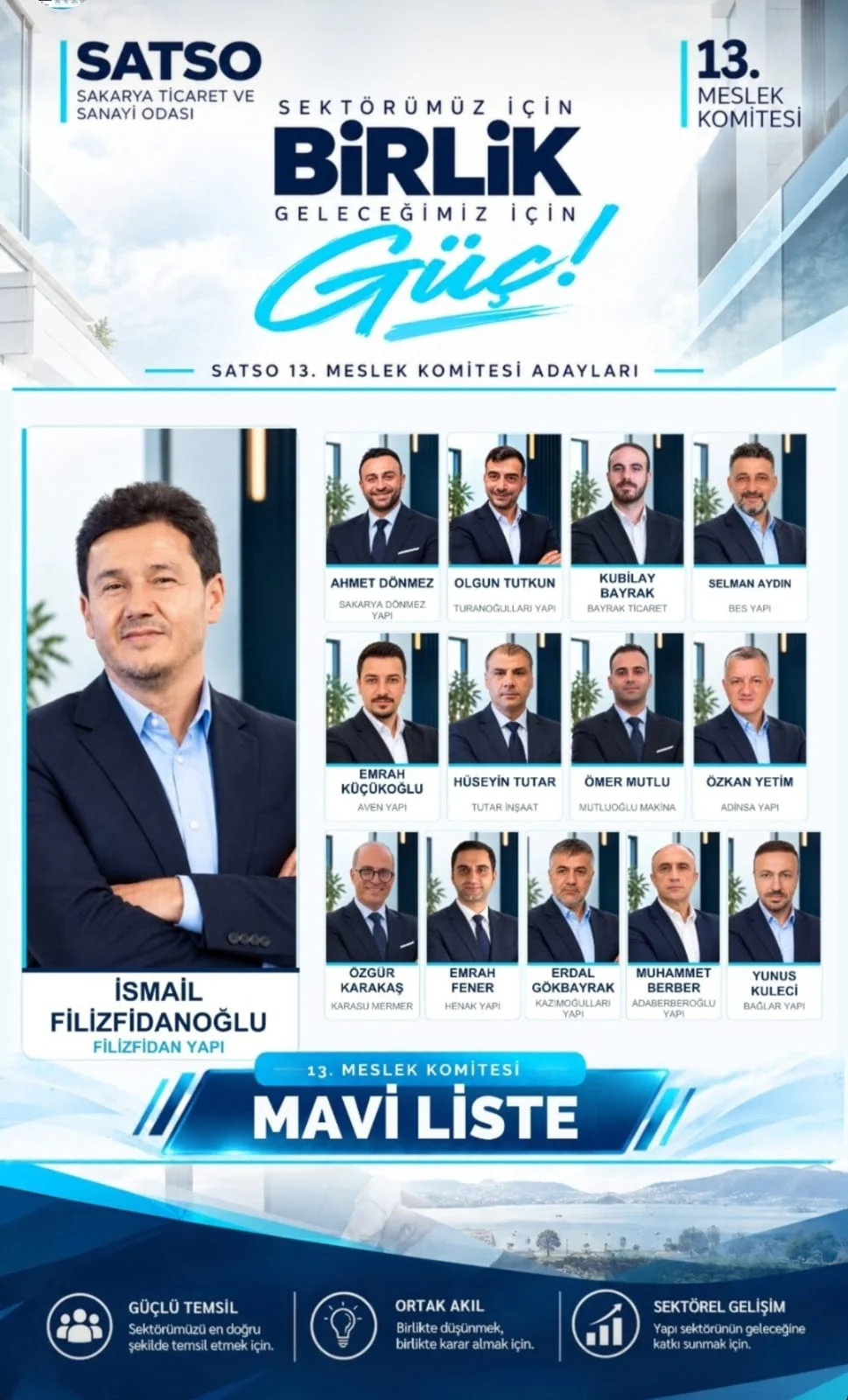 İsmail Filizfidanoğlu SATSO 13. Meslek Komitesi’nde Mavi Liste ile seçim yarışında