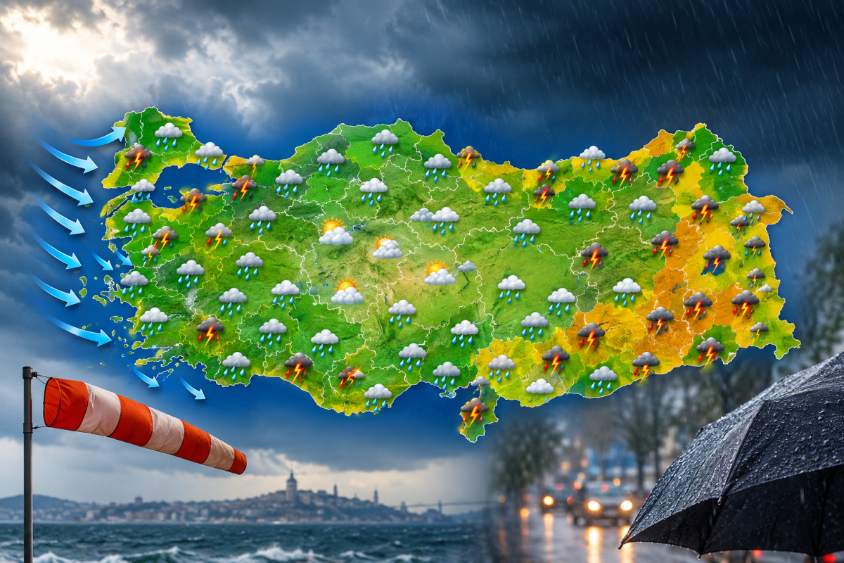 Meteoroloji’den Bazı Bölgelerimizde Kuvvetli Yağış ve Rüzgâr Uyarısı