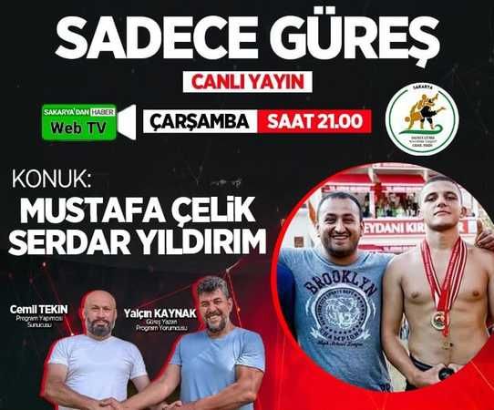 Sakarya'nın tecrübeli yağlı güreş ustası Mustafa Çelik ve çırağı Serdar Yıldırım Sadece Güreş'e geliyor.