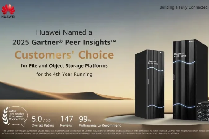 Huawei, üst üste 4. kez Dosya ve Ne2025 Gartner Peer Insights müşterilerinin tercihi seçildi