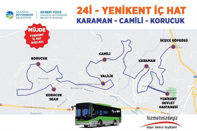 Yenikent bölgesinde yeni belediye otobüs hattı hizmete başladı