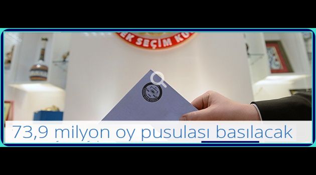 73,9 milyon oy pusulası basılacak