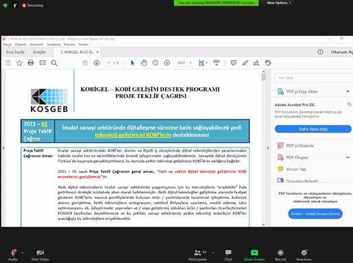  Covıd-19'dan Etkilenen İşletmelere KOSGEB Destekleri Anlatıldı