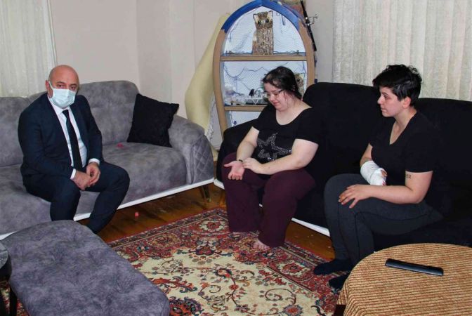Başkan Bıyık, darp edilen kadın kuryeyi ziyaret etti