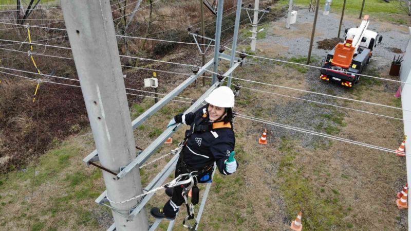 Onu elektrik direği üzerinde gören dönüp bir daha bakıyor