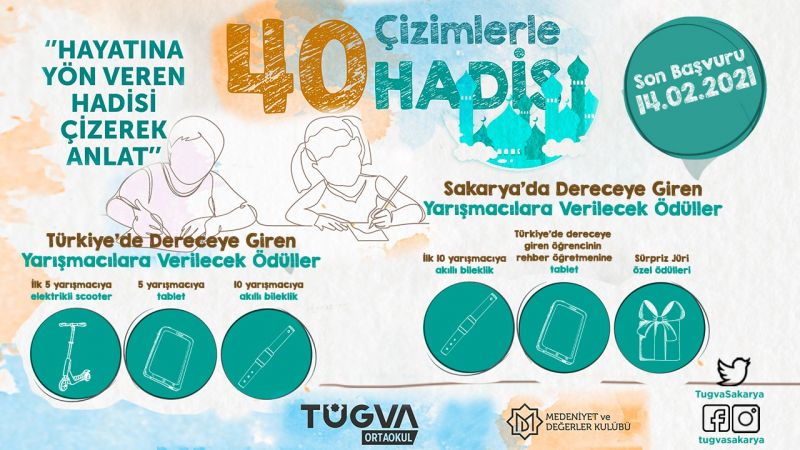 TÜGVA Sakarya Çizimlerle 40 Hadis Yarışması