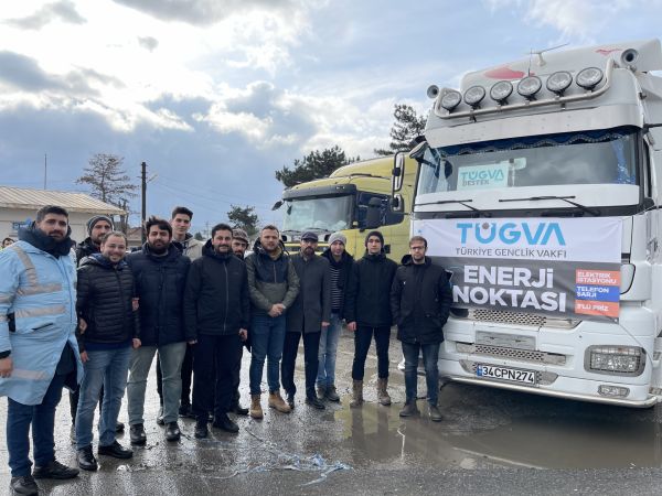 TÜGVA'DAN AFET BÖLGESİNE ENERJİ İSTASYONU
