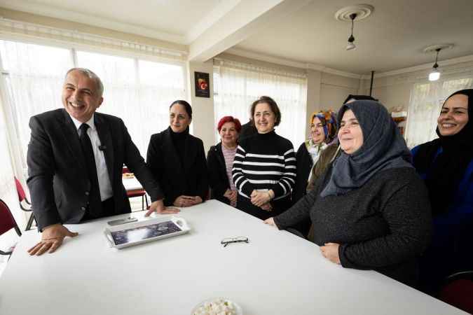BAŞKAN BABAOĞLU, KIZANLIK MAHALLESİ DİKİŞ KURSUNU ZİYARET ETTİ