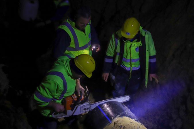 Camili’de meydana gelen arıza için ekipler gece boyu aralıksız çalıştı