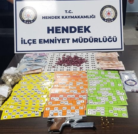 Hendek’te tombala oynanan mekana suçüstü baskını