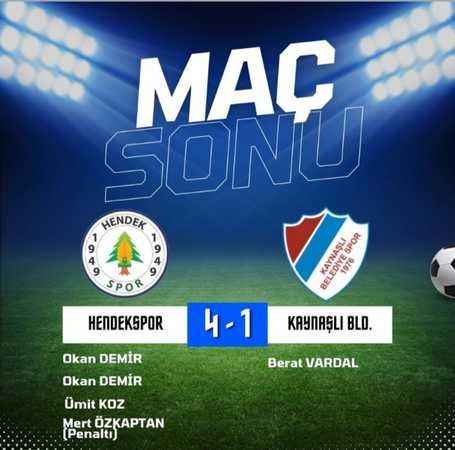 Hendek Spor Kaynaşlı Bl. spor'u 4-1 yendi 