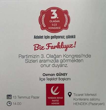 Osman Güney'den kongre daveti