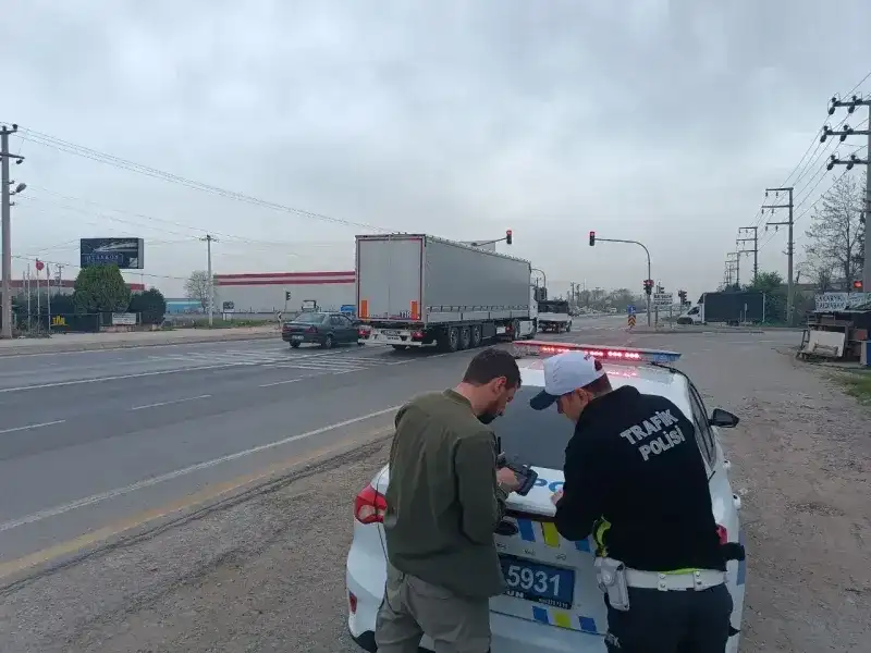 Sakarya'da Drone ile Havadan Trafik Denetimi