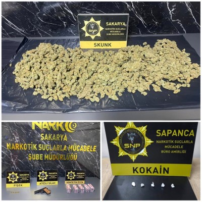 Adapazarı, Erenler ve Sapanca ilçelerinde yapılan 3 ayrı NARKO. operasyonda 2 tutuklama